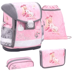 Belmil Schulranzen Classy Schulranzen Set 4-teilig Mit Brustgurt Ballerina