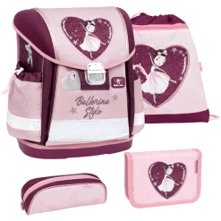 Belmil Schulranzen Classy Schulranzen Set 4-teilig Mit Brustgurt Ballerina Style