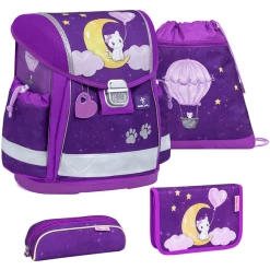 Belmil Schulranzen Classy Schulranzen Set 4-teilig Mit Brustgurt Caty On The Moon