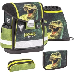 Belmil Schulranzen Classy Schulranzen Set 4-teilig Mit Brustgurt Dinosaur World 2