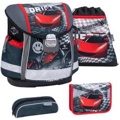 Belmil Schulranzen Classy Schulranzen Set 4-teilig Mit Brustgurt Drift Racing