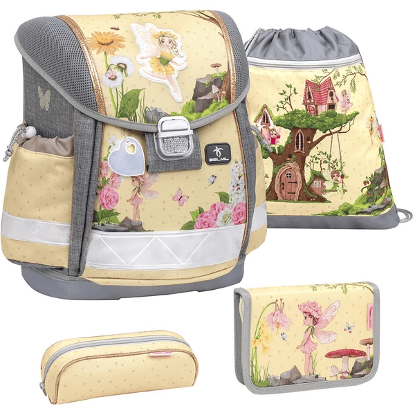 Belmil Schulranzen Classy Schulranzen Set 4-teilig Mit Brustgurt Fairy Garden