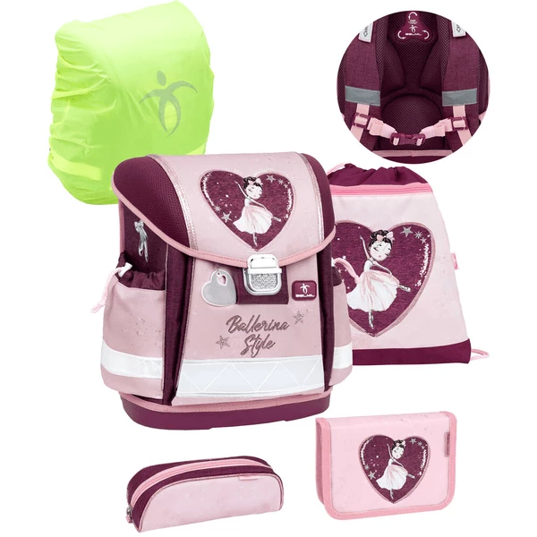 Belmil Schulranzen Classy Schulranzen Set 5-teilig Mit Brustgurt Ballerina Style