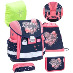 Belmil Schulranzen Classy Schulranzen Set 5-teilig Mit Brustgurt Beautiful Flowers