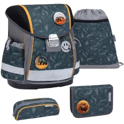 Belmil Schulranzen Classy Schulranzen Set 5-teilig Mit Brustgurt Dark Dots