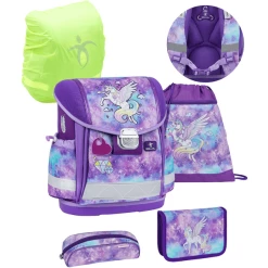 Belmil Schulranzen Classy Schulranzen Set 5-teilig Mit Brustgurt Diamond Unicorn