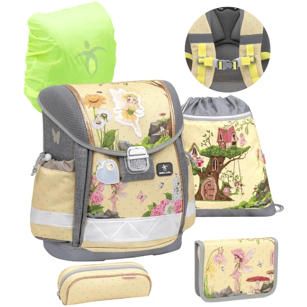 Belmil Schulranzen Classy Schulranzen Set 5-teilig Mit Brustgurt Fairy Garden