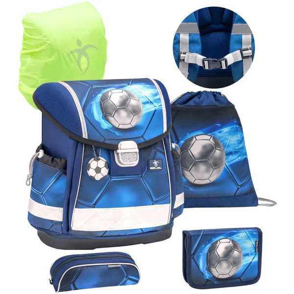 Belmil Schulranzen Classy Schulranzen Set 5-teilig Mit Brustgurt Football 4