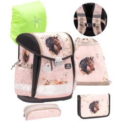 Belmil Schulranzen Classy Schulranzen Set 5-teilig Mit Brustgurt Horse Chestnut
