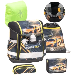 Belmil Schulranzen Classy Schulranzen Set 5-teilig Mit Brustgurt Midnight Race