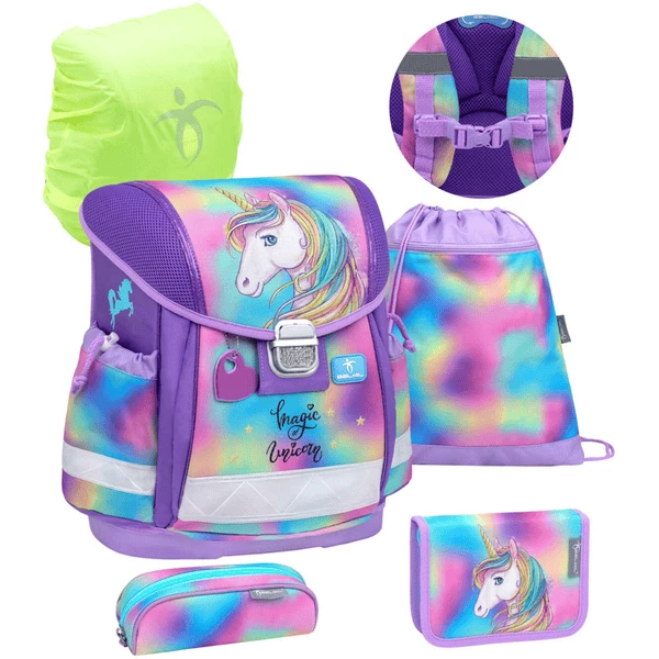 Belmil Schulranzen Classy Schulranzen Set 5-teilig Mit Brustgurt Rainbow Color