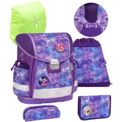 Belmil Schulranzen Classy Schulranzen Set 6-teilig Mit Brustgurt Violet Universe