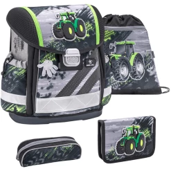 Belmil Schulranzen Classy Set 4-teilig Green Tractor