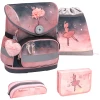 Belmil Schulranzen Compact Schulranzen Set 4-teilig Mit Brustgurt Ballerina Black Pink