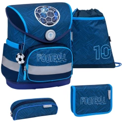 Belmil Schulranzen Compact Schulranzen Set 4-teilig Mit Brustgurt Football Champions