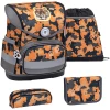Belmil Schulranzen Compact Schulranzen Set 4-teilig Mit Brustgurt Orange Camouflage