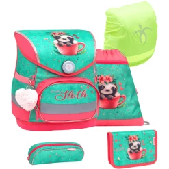 Belmil Schulranzen Compact Schulranzen Set 5-teilig Mit Brustgurt Cute Sloth