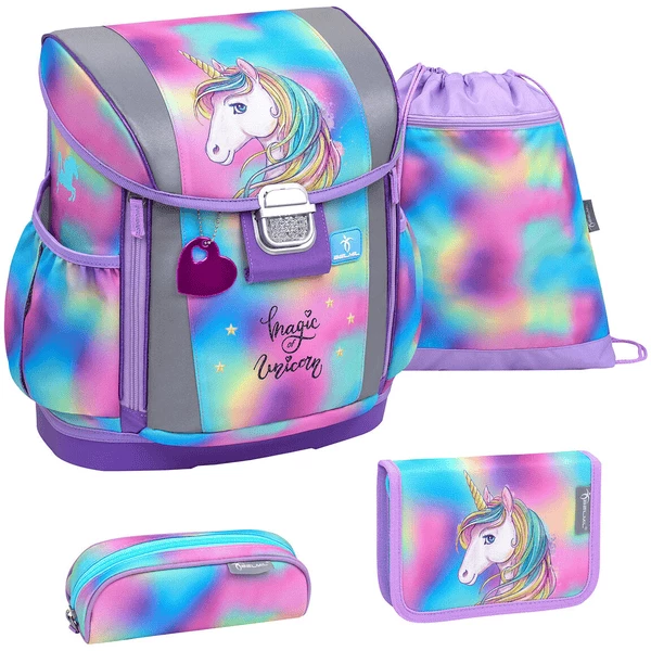 Belmil Schulranzen Customize-me Schulranzen Set 4-teilig Mit Brustgurt, Hüftgurt Rainbow Color