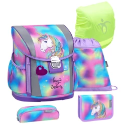 Belmil Schulranzen Customize-me Schulranzen Set 5-teilig Mit Brustgurt, Hüftgurt Rainbow Color