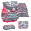 Belmil Schulranzen Mini Fit Schulranzen Set 4-teilig Mit Brustgurt Horse Aruba Blue