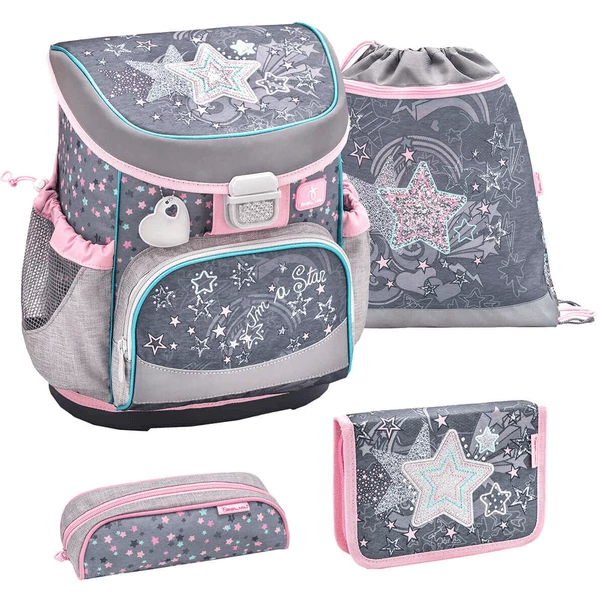 Belmil Schulranzen Mini Fit Schulranzen Set 4-teilig Mit Brustgurt Shine Like A Star