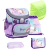 Belmil Schulranzen Mini Fit Schulranzen Set 5-teilig Mit Brustgurt Rainbow Unicorn Magic