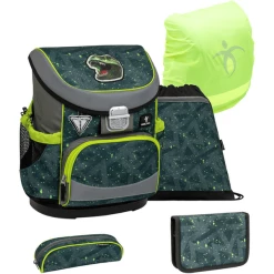 Belmil Schulranzen Mini Fit Schulranzen Set 5-teilig Mit Brustgurt T-rex Roar