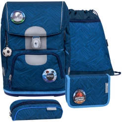 Belmil Schulranzen Motion Schulranzen Set 5-teilig Mit Brustgurt, Hüftgurt Blue Motion