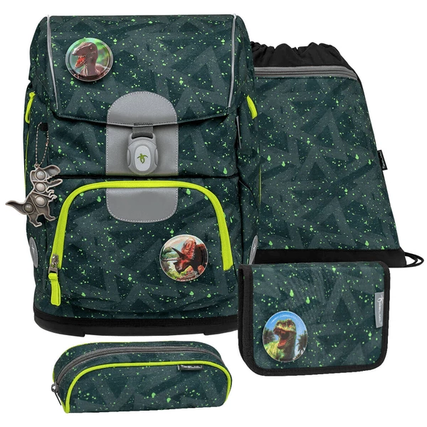 Belmil Schulranzen Motion Schulranzen Set 5-teilig Mit Brustgurt, Hüftgurt Green Splash