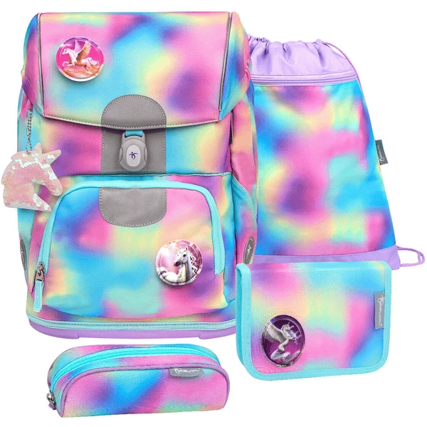 Belmil Schulranzen Motion Schulranzen Set 5-teilig Mit Brustgurt, Hüftgurt Rainbow Color