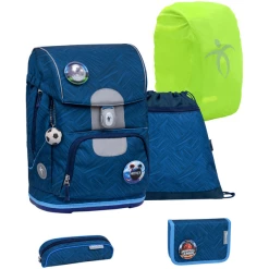 Belmil Schulranzen Motion Schulranzen Set 6-teilig Mit Brustgurt, Hüftgurt Blue Motion