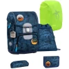 Belmil Schulranzen Motion Schulranzen Set 6-teilig Mit Brustgurt, Hüftgurt Blue Splash