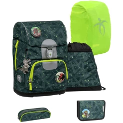 Belmil Schulranzen Motion Schulranzen Set 6-teilig Mit Brustgurt, Hüftgurt Green Splash