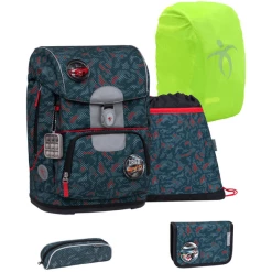 Belmil Schulranzen Motion Schulranzen Set 6-teilig Mit Brustgurt, Hüftgurt Red Dots