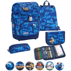 Belmil Schulranzen Premium Comfy Plus Set 5-teilig Glacier Blue