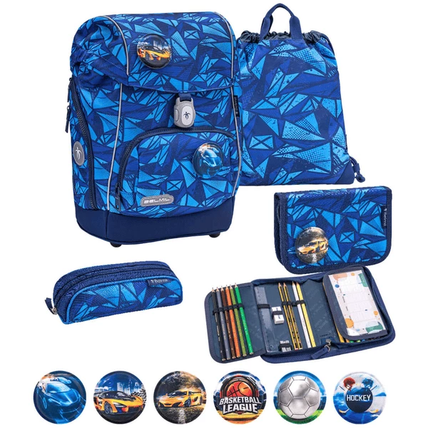 Belmil Schulranzen Premium Comfy Plus Set 5-teilig Glacier Blue