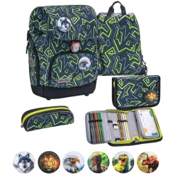 Belmil Schulranzen Premium Comfy Plus Set 5-teilig Iguana