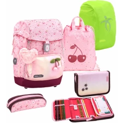 Belmil Schulranzen Premium Comfy Plus Set 6-teilig Cherry Blossom
