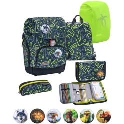 Belmil Schulranzen Premium Comfy Plus Set 6-teilig Iguana