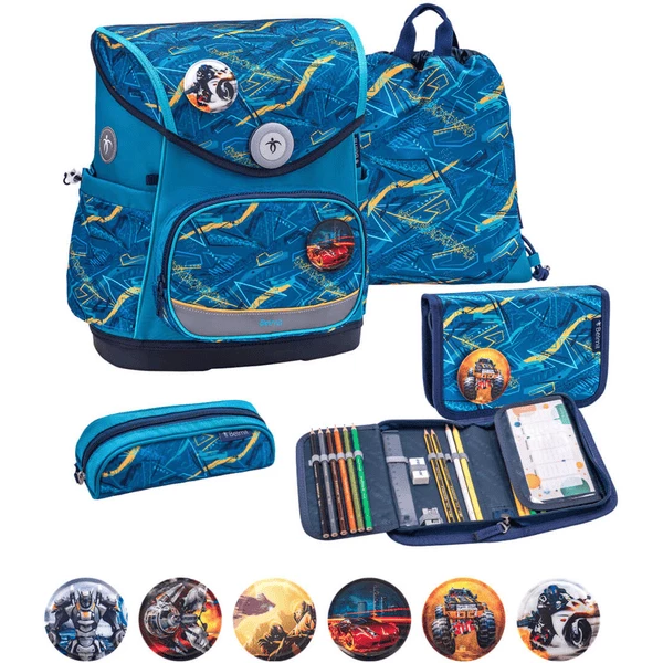 Belmil Schulranzen Premium Compact Plus Set 5-teilig Baltic