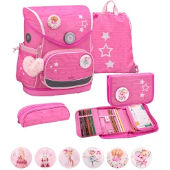 Belmil Schulranzen Premium Compact Plus Set 5-teilig Candy