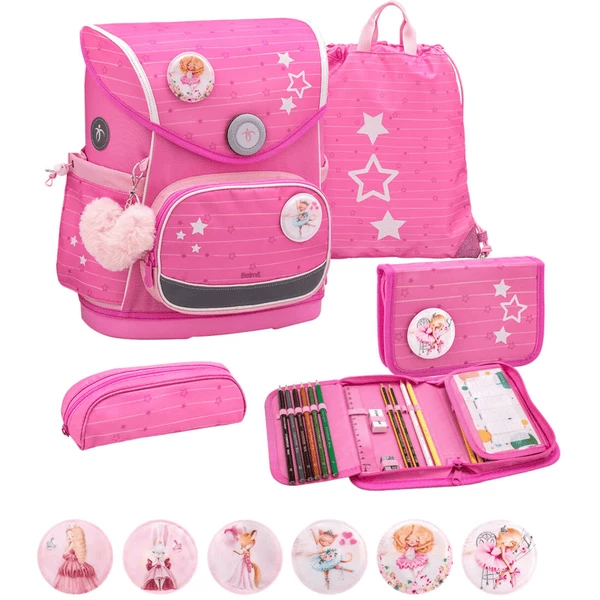 Belmil Schulranzen Premium Compact Plus Set 5-teilig Candy