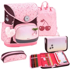 Belmil Schulranzen Premium Compact Plus Set 5-teilig Cherry Blossom