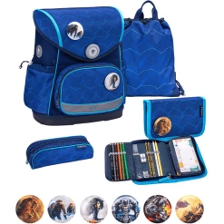 Belmil Schulranzen Premium Compact Plus Set 5-teilig Estate Blue