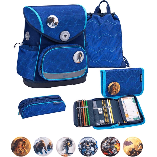 Belmil Schulranzen Premium Compact Plus Set 5-teilig Estate Blue