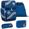 Belmil Schulranzen Smarty Schulranzen Set 5-teilig Mit Brustgurt, Hüftgurt Blue Motion