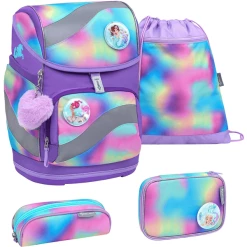 Belmil Schulranzen Smarty Schulranzen Set 5-teilig Mit Brustgurt, Hüftgurt Rainbow Color