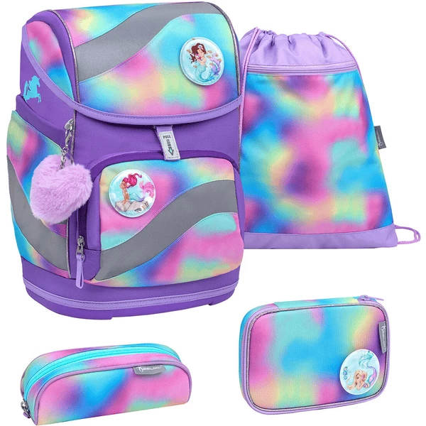 Belmil Schulranzen Smarty Schulranzen Set 5-teilig Mit Brustgurt, Hüftgurt Rainbow Color