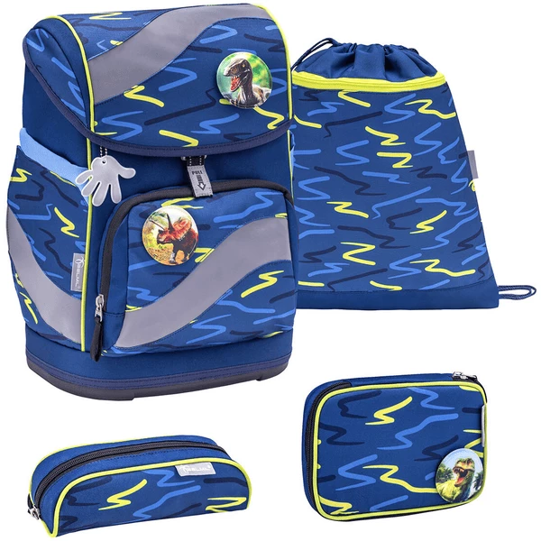 Belmil Schulranzen Smarty Schulranzen Set 5-teilig Mit Brustgurt, Hüftgurt Sketch Lime Green