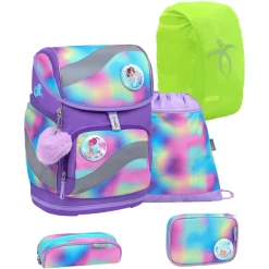 Belmil Schulranzen Smarty Schulranzen Set 6-teilig Mit Brustgurt, Hüftgurt Rainbow Color